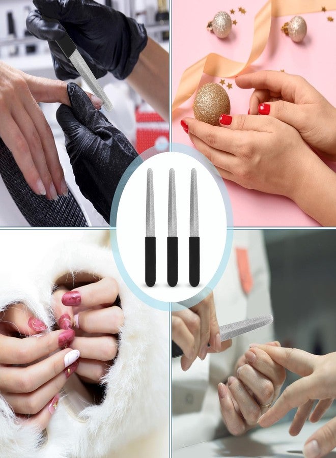 Hariendny 3PCS Fingernail Files, Metal Nail File for Natural Nails, Diamond Fingernail Files with Non Slip Handle, Finger Nail Filers for Women Men, Sapphire Grit Nail Filers Gift - Image 5